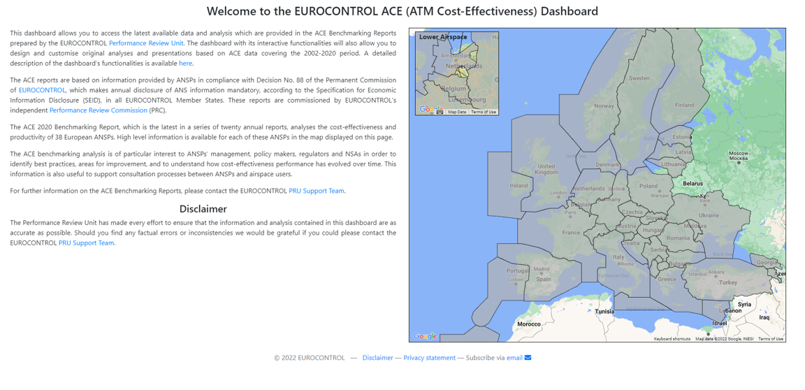 EUROCONTROL ATM Cost Effectiveness (ACE) Dashbaord